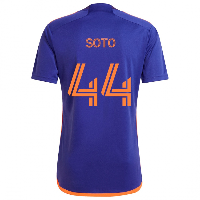 Niño Camiseta Ezekiel Soto #44 Púrpura Naranja 2ª Equipación 2024/25 La Camisa Chile