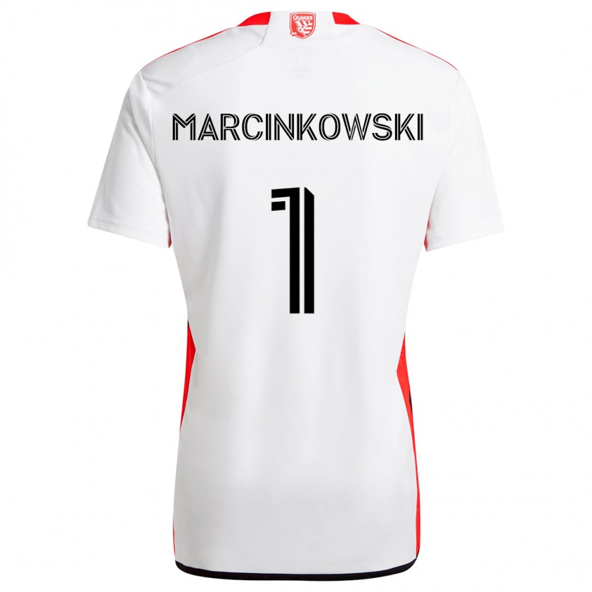 Niño Camiseta Jt Marcinkowski #1 Blanco Rojo 2ª Equipación 2024/25 La Camisa Chile