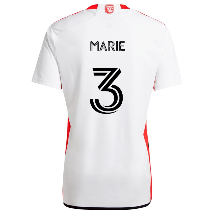 Niño Camiseta Paul Marie #3 Blanco Rojo 2ª Equipación 2024/25 La Camisa Chile