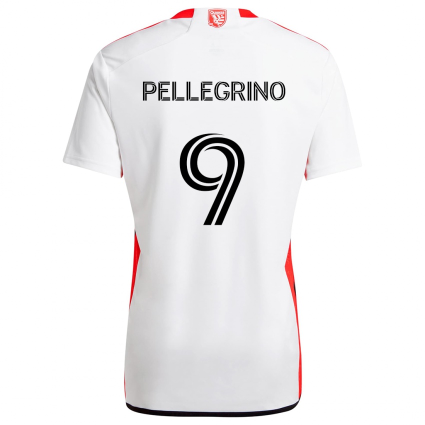 Niño Camiseta Amahl Pellegrino #9 Blanco Rojo 2ª Equipación 2024/25 La Camisa Chile