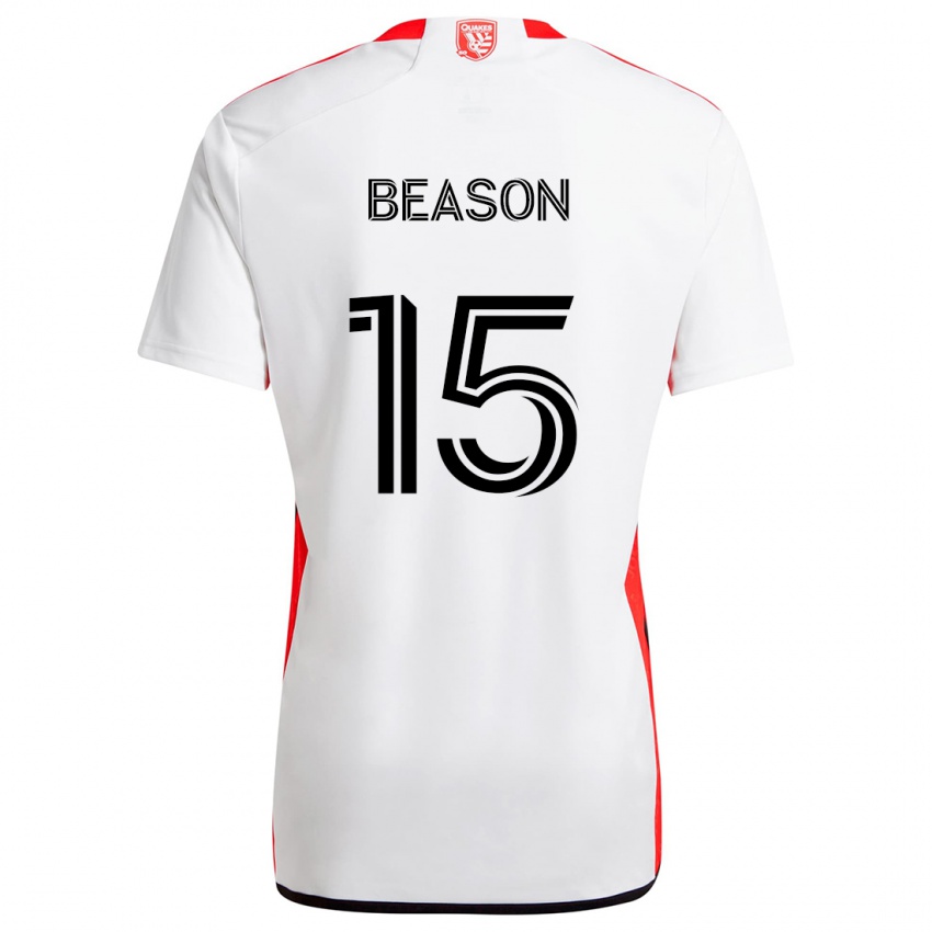 Niño Camiseta Tanner Beason #15 Blanco Rojo 2ª Equipación 2024/25 La Camisa Chile