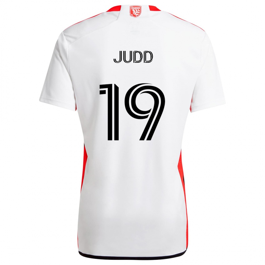 Niño Camiseta Preston Judd #19 Blanco Rojo 2ª Equipación 2024/25 La Camisa Chile