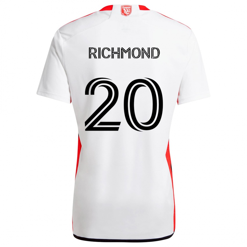 Niño Camiseta Will Richmond #20 Blanco Rojo 2ª Equipación 2024/25 La Camisa Chile