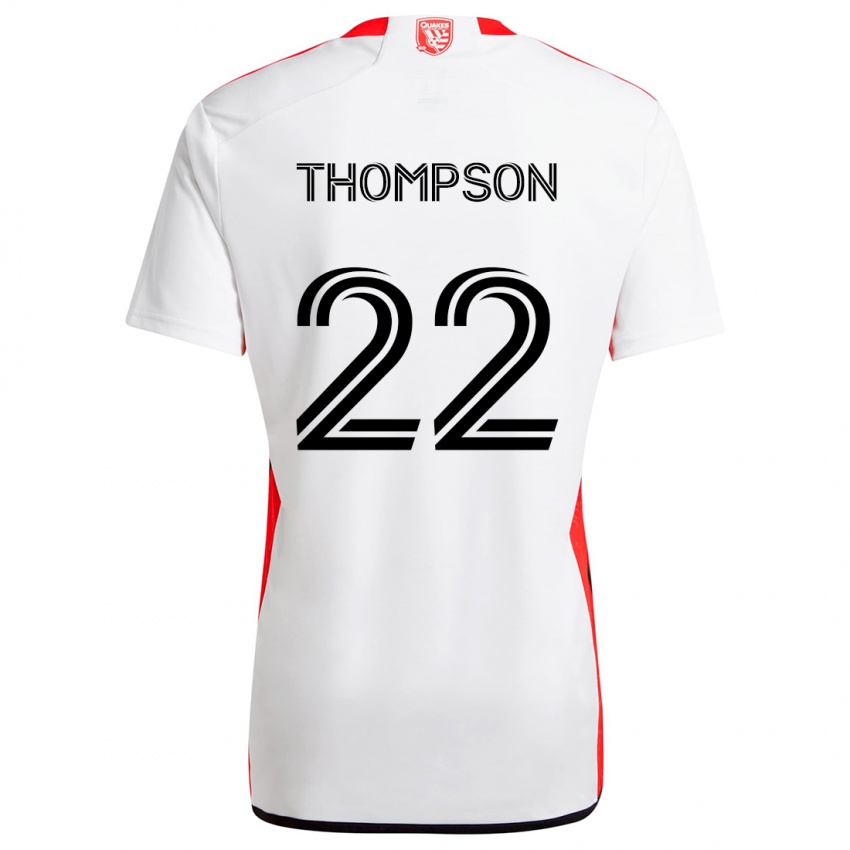 Niño Camiseta Tommy Thompson #22 Blanco Rojo 2ª Equipación 2024/25 La Camisa Chile