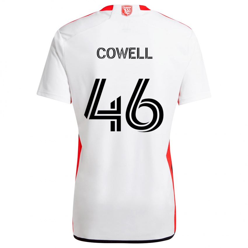 Niño Camiseta Chance Cowell #46 Blanco Rojo 2ª Equipación 2024/25 La Camisa Chile