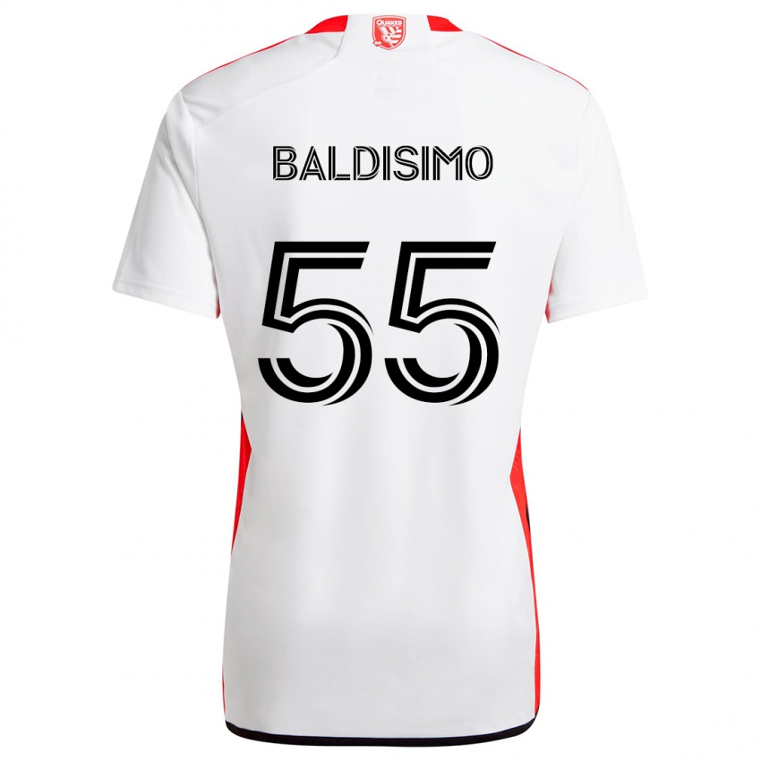 Niño Camiseta Michael Baldisimo #55 Blanco Rojo 2ª Equipación 2024/25 La Camisa Chile