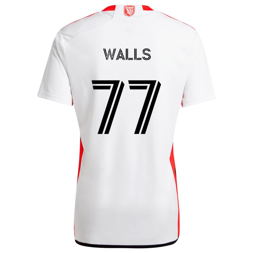 Niño Camiseta Casey Walls #77 Blanco Rojo 2ª Equipación 2024/25 La Camisa Chile