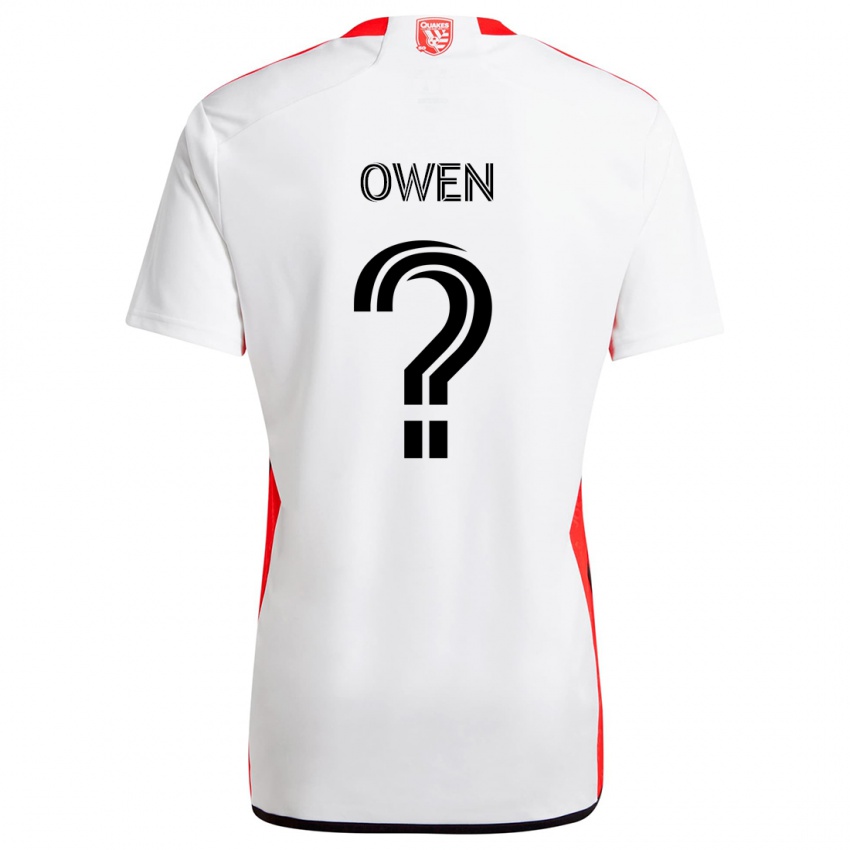 Niño Camiseta Connor Owen #0 Blanco Rojo 2ª Equipación 2024/25 La Camisa Chile