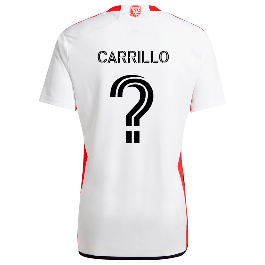 Niño Camiseta Israel Carrillo #0 Blanco Rojo 2ª Equipación 2024/25 La Camisa Chile