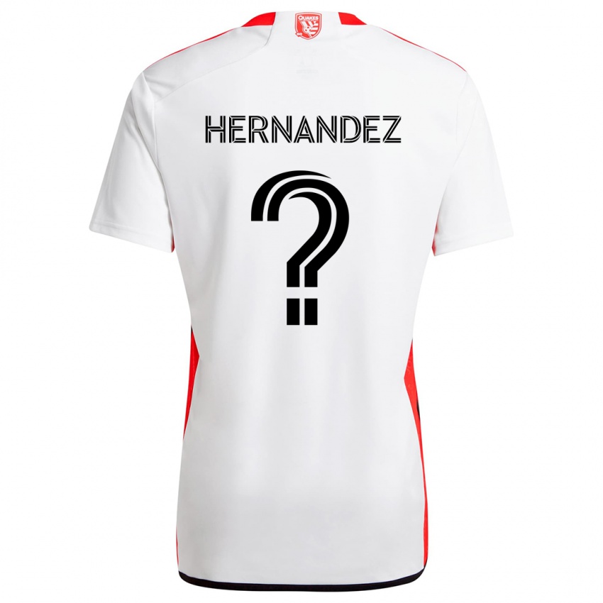 Niño Camiseta Oliver Hernandez #0 Blanco Rojo 2ª Equipación 2024/25 La Camisa Chile