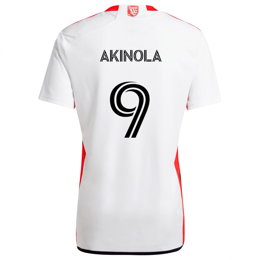 Niño Camiseta Ayo Akinola #9 Blanco Rojo 2ª Equipación 2024/25 La Camisa Chile