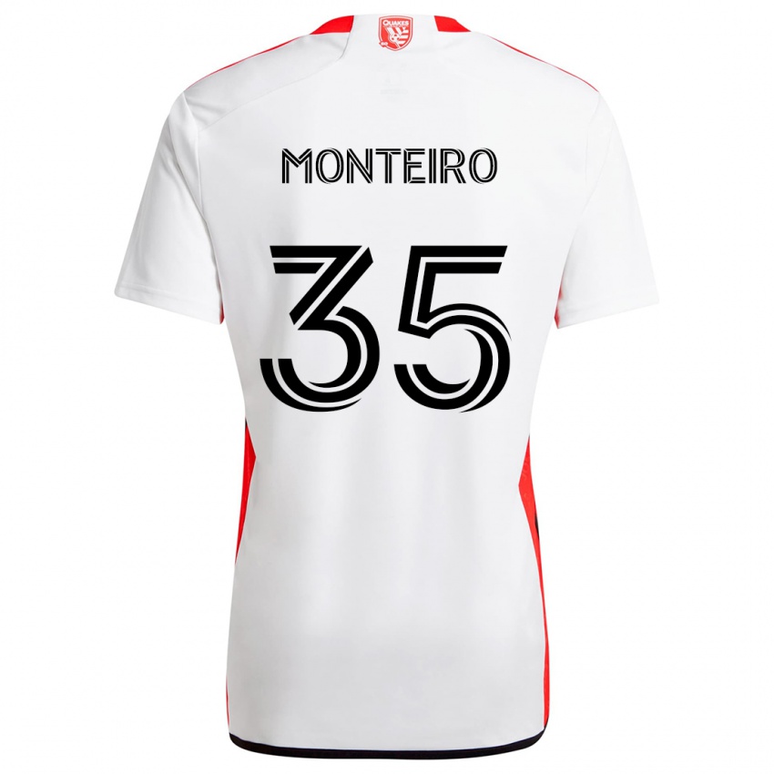 Niño Camiseta Jamiro Monteiro #35 Blanco Rojo 2ª Equipación 2024/25 La Camisa Chile