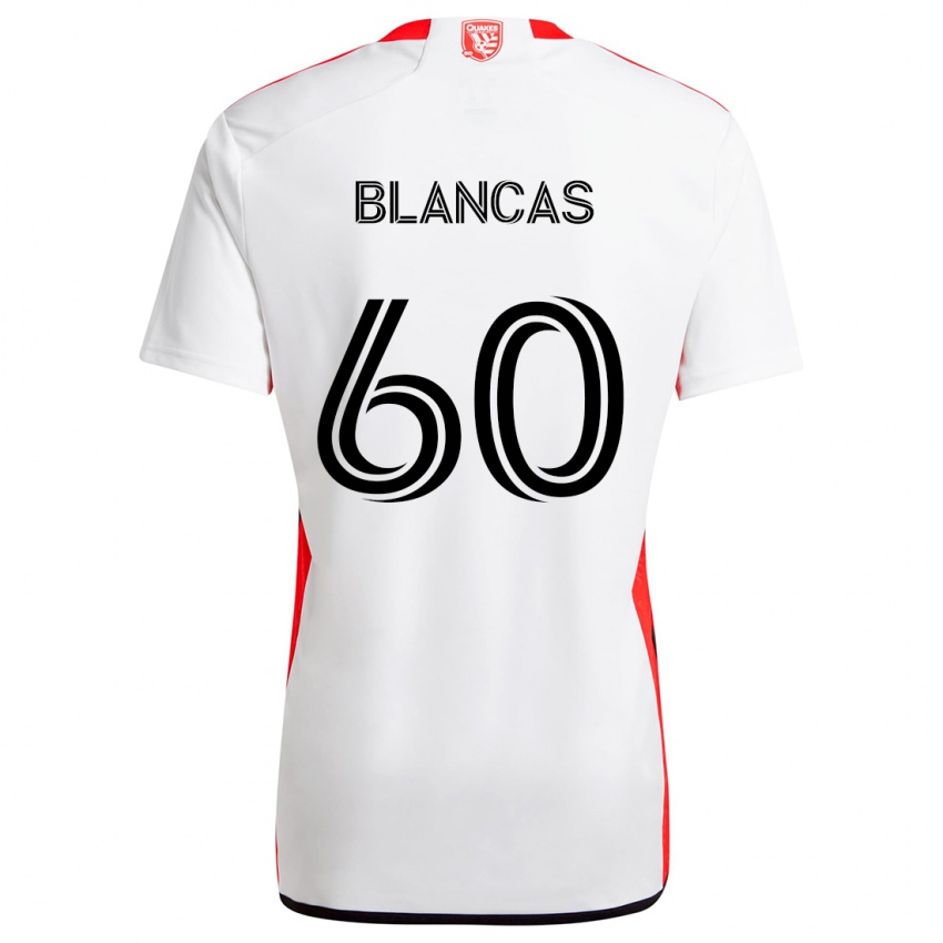 Niño Camiseta Eduardo Blancas #60 Blanco Rojo 2ª Equipación 2024/25 La Camisa Chile