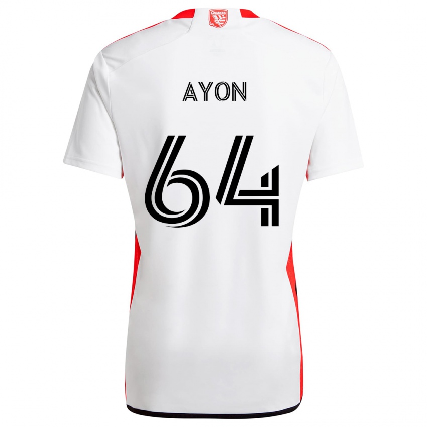 Niño Camiseta Jerry Ayon #64 Blanco Rojo 2ª Equipación 2024/25 La Camisa Chile