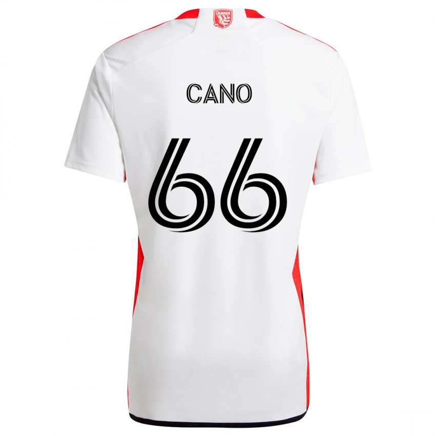 Niño Camiseta Alejandro Cano #66 Blanco Rojo 2ª Equipación 2024/25 La Camisa Chile