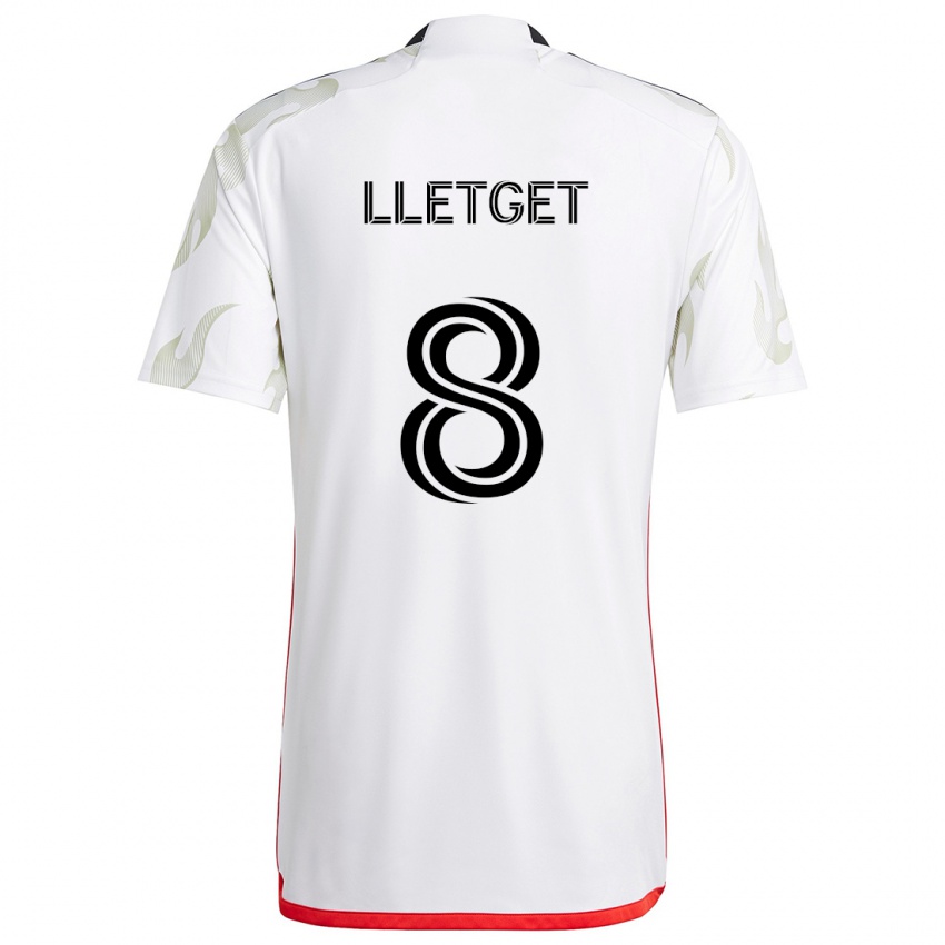 Niño Camiseta Sebastian Lletget #8 Blanco Rojo Negro 2ª Equipación 2024/25 La Camisa Chile