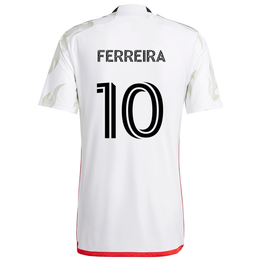 Niño Camiseta Jesús Ferreira #10 Blanco Rojo Negro 2ª Equipación 2024/25 La Camisa Chile