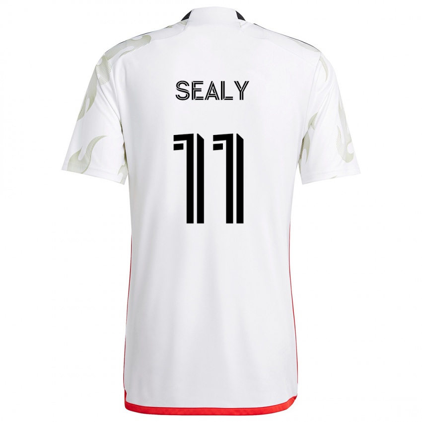 Niño Camiseta Dante Sealy #11 Blanco Rojo Negro 2ª Equipación 2024/25 La Camisa Chile