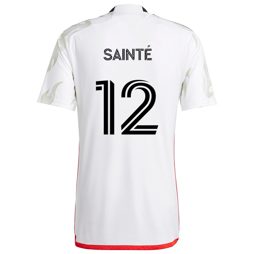 Niño Camiseta Carl Sainté #12 Blanco Rojo Negro 2ª Equipación 2024/25 La Camisa Chile