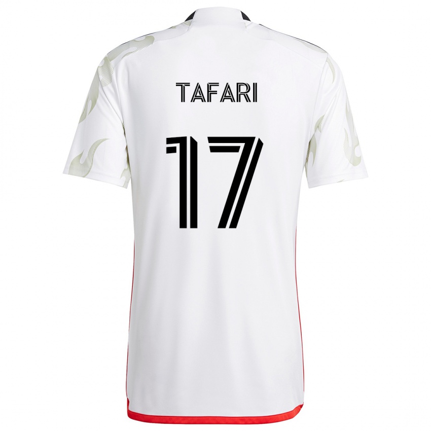 Niño Camiseta Nkosi Tafari #17 Blanco Rojo Negro 2ª Equipación 2024/25 La Camisa Chile