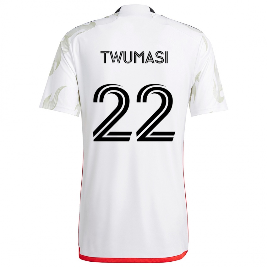 Niño Camiseta Ema Twumasi #22 Blanco Rojo Negro 2ª Equipación 2024/25 La Camisa Chile