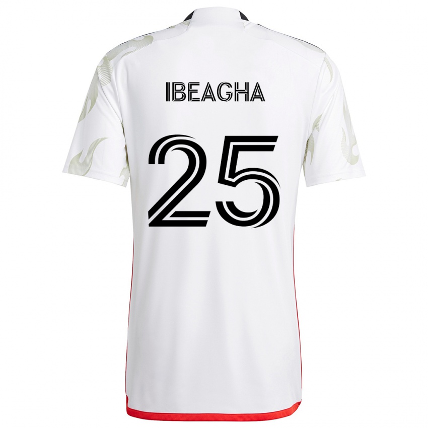 Niño Camiseta Sebastien Ibeagha #25 Blanco Rojo Negro 2ª Equipación 2024/25 La Camisa Chile