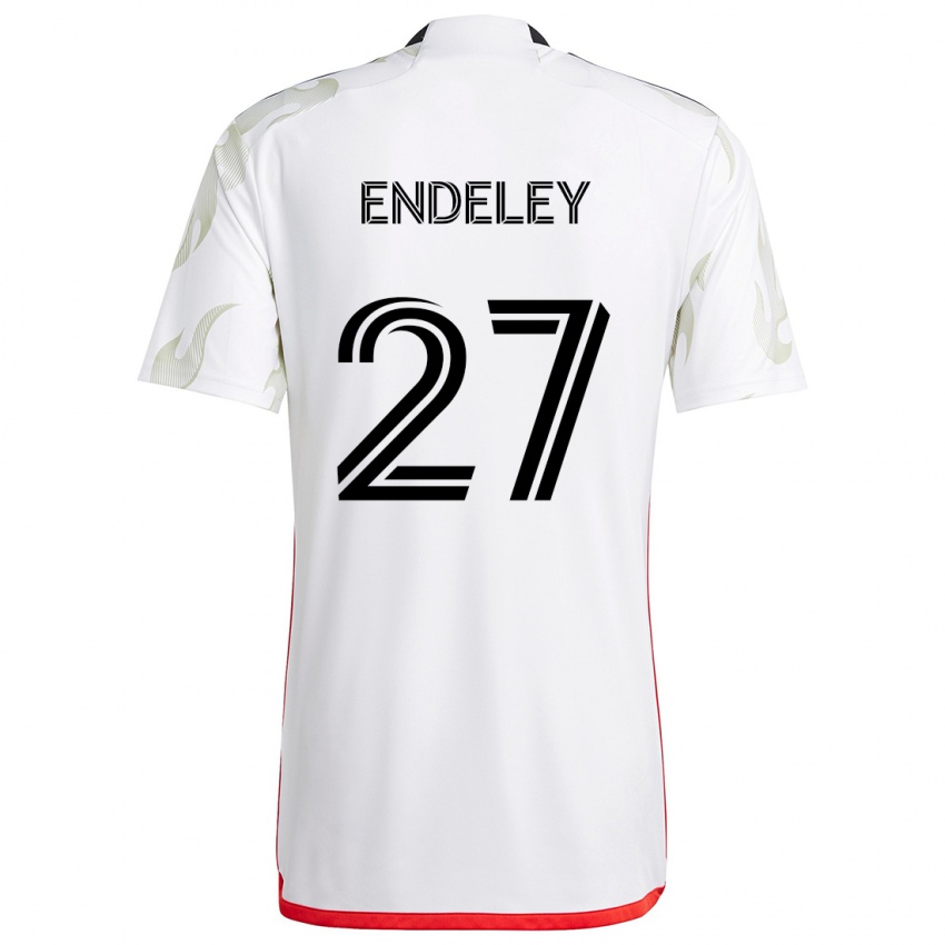 Niño Camiseta Herbert Endeley #27 Blanco Rojo Negro 2ª Equipación 2024/25 La Camisa Chile