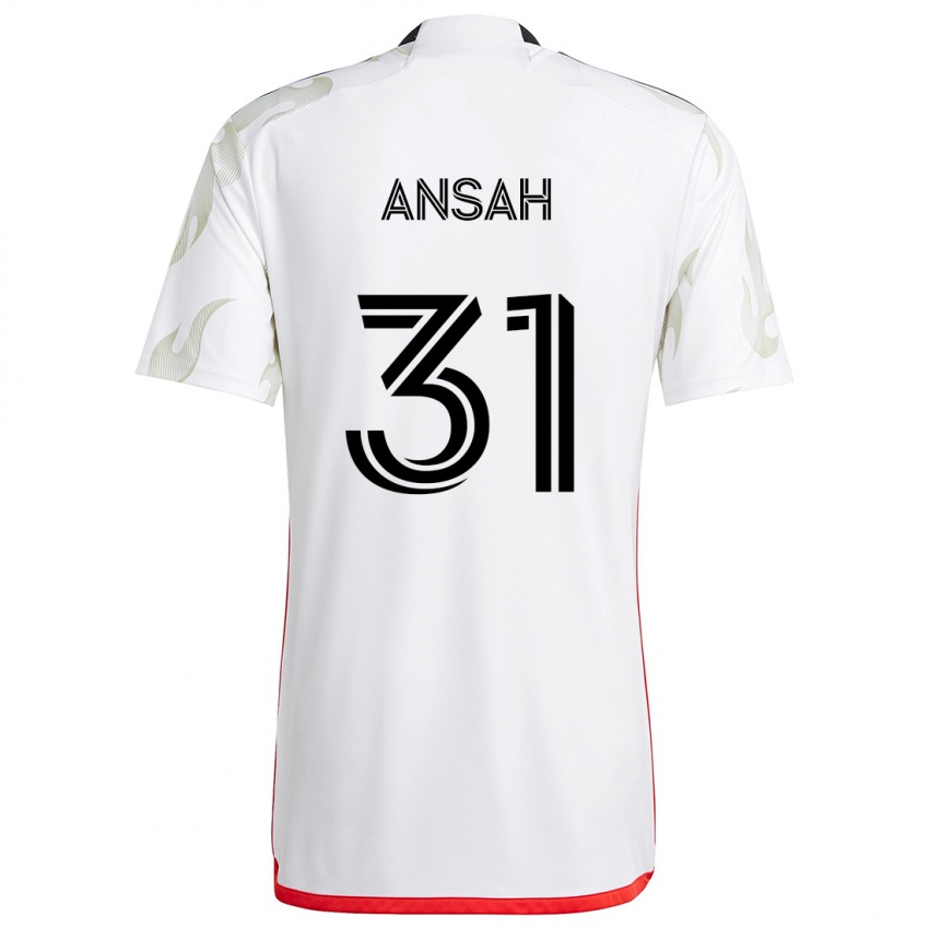 Niño Camiseta Eugene Ansah #31 Blanco Rojo Negro 2ª Equipación 2024/25 La Camisa Chile