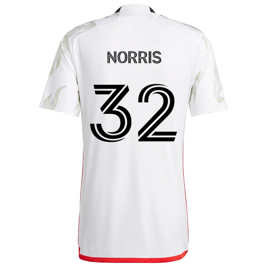 Niño Camiseta Nolan Norris #32 Blanco Rojo Negro 2ª Equipación 2024/25 La Camisa Chile