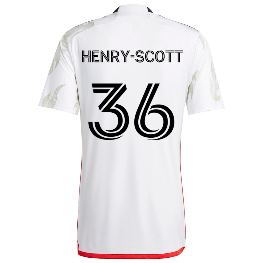 Niño Camiseta Malik Henry-Scott #36 Blanco Rojo Negro 2ª Equipación 2024/25 La Camisa Chile