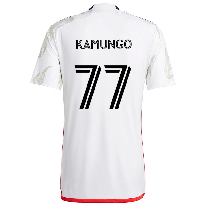 Niño Camiseta Bernard Kamungo #77 Blanco Rojo Negro 2ª Equipación 2024/25 La Camisa Chile