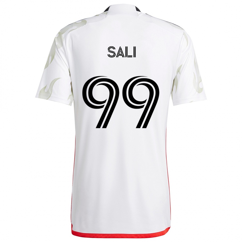 Niño Camiseta Enes Sali #99 Blanco Rojo Negro 2ª Equipación 2024/25 La Camisa Chile