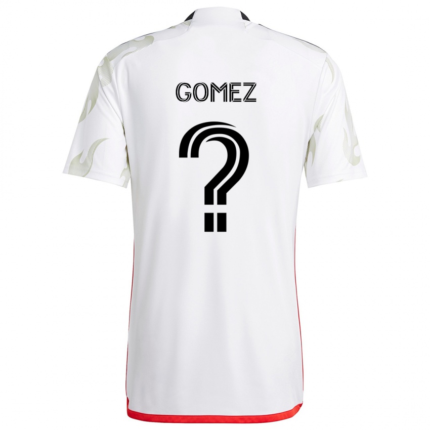 Niño Camiseta Victor Gomez #0 Blanco Rojo Negro 2ª Equipación 2024/25 La Camisa Chile