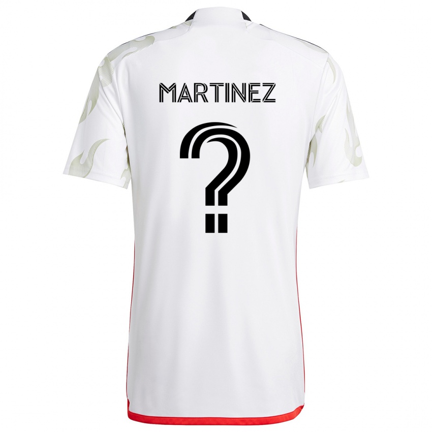 Niño Camiseta Jonathan Martinez #0 Blanco Rojo Negro 2ª Equipación 2024/25 La Camisa Chile