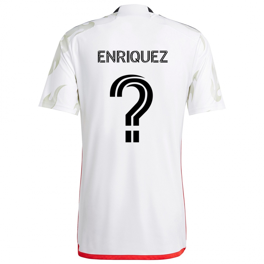 Niño Camiseta Fabian Enriquez #0 Blanco Rojo Negro 2ª Equipación 2024/25 La Camisa Chile