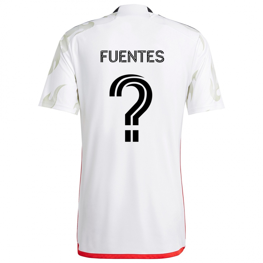 Niño Camiseta Josue Fuentes #0 Blanco Rojo Negro 2ª Equipación 2024/25 La Camisa Chile