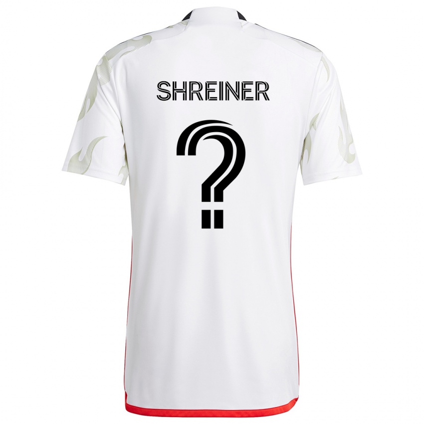 Niño Camiseta Luke Shreiner #0 Blanco Rojo Negro 2ª Equipación 2024/25 La Camisa Chile