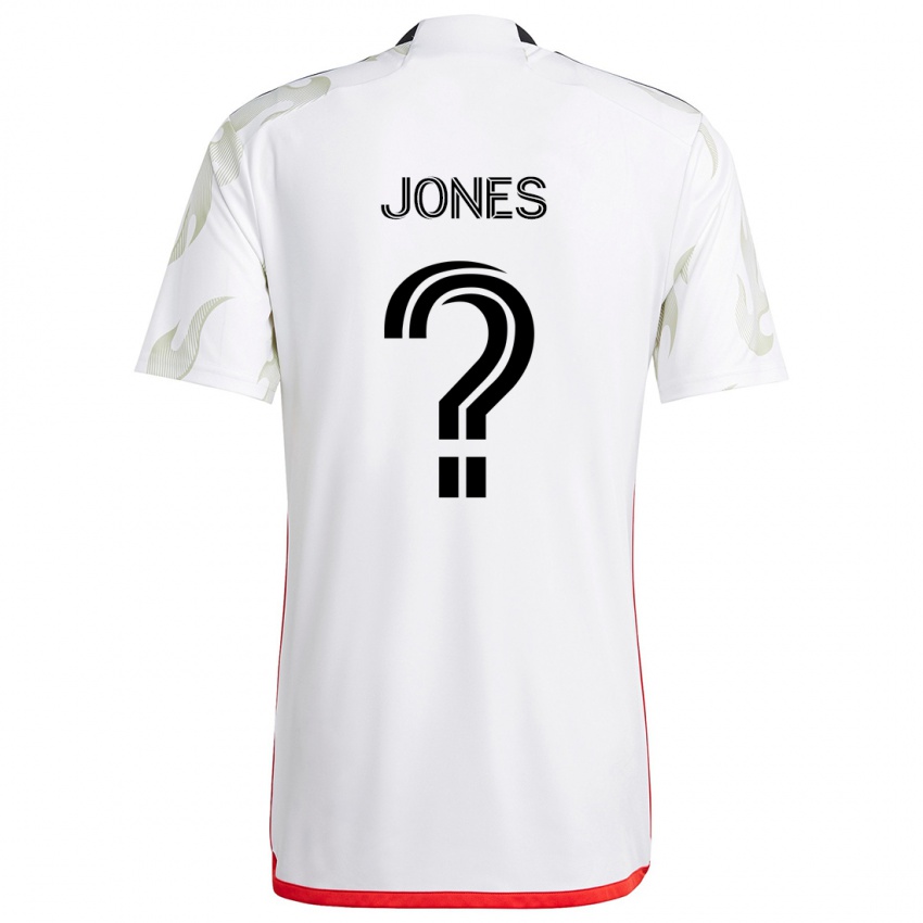 Niño Camiseta Jordan Jones #0 Blanco Rojo Negro 2ª Equipación 2024/25 La Camisa Chile