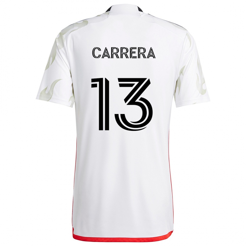 Niño Camiseta Antonio Carrera #13 Blanco Rojo Negro 2ª Equipación 2024/25 La Camisa Chile