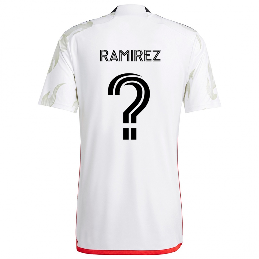 Niño Camiseta Anthony Ramirez #0 Blanco Rojo Negro 2ª Equipación 2024/25 La Camisa Chile