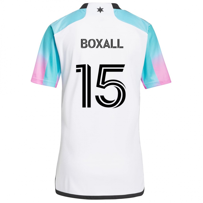 Niño Camiseta Michael Boxall #15 Blanco Azul Negro 2ª Equipación 2024/25 La Camisa Chile