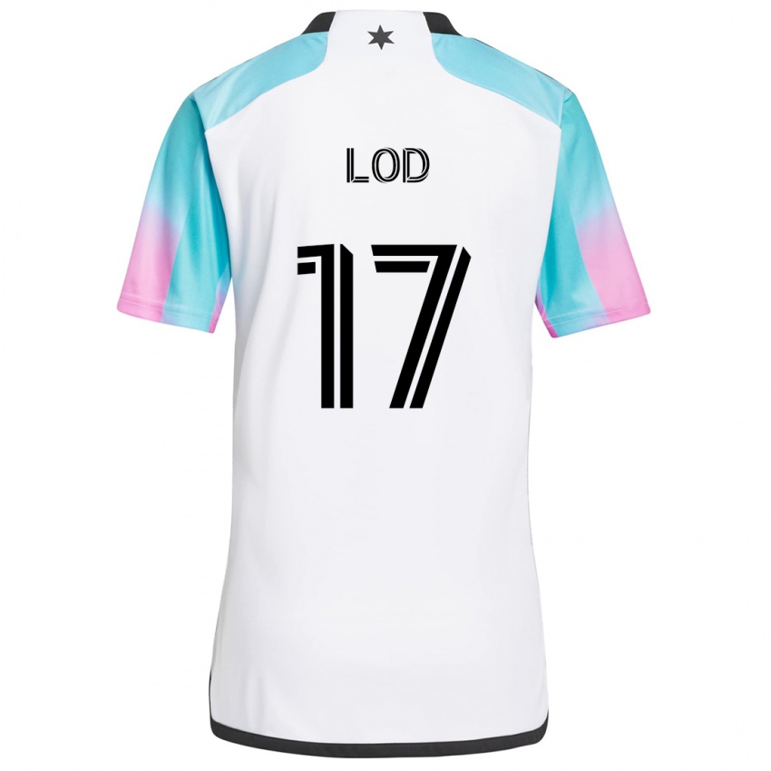 Niño Camiseta Robin Lod #17 Blanco Azul Negro 2ª Equipación 2024/25 La Camisa Chile