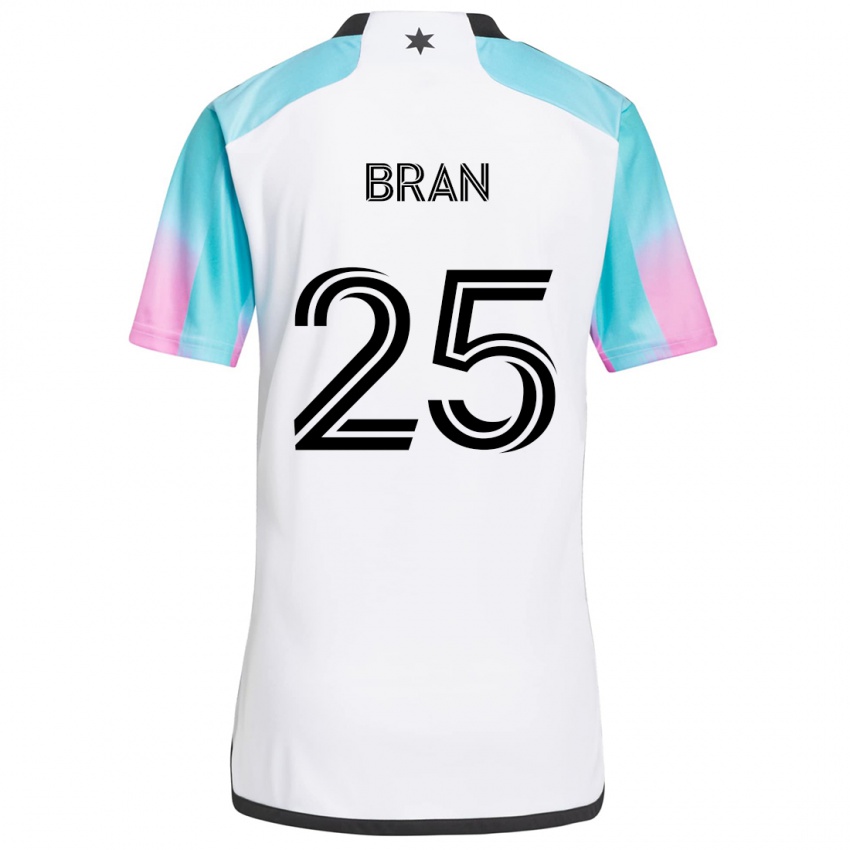 Niño Camiseta Alejandro Bran #25 Blanco Azul Negro 2ª Equipación 2024/25 La Camisa Chile