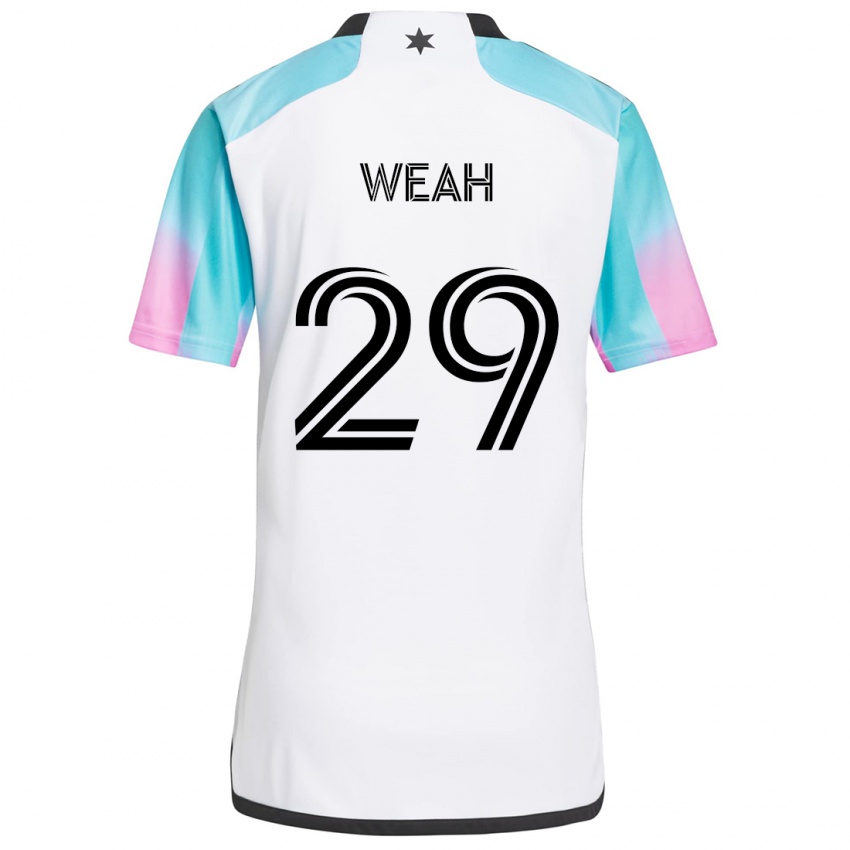 Niño Camiseta Patrick Weah #29 Blanco Azul Negro 2ª Equipación 2024/25 La Camisa Chile