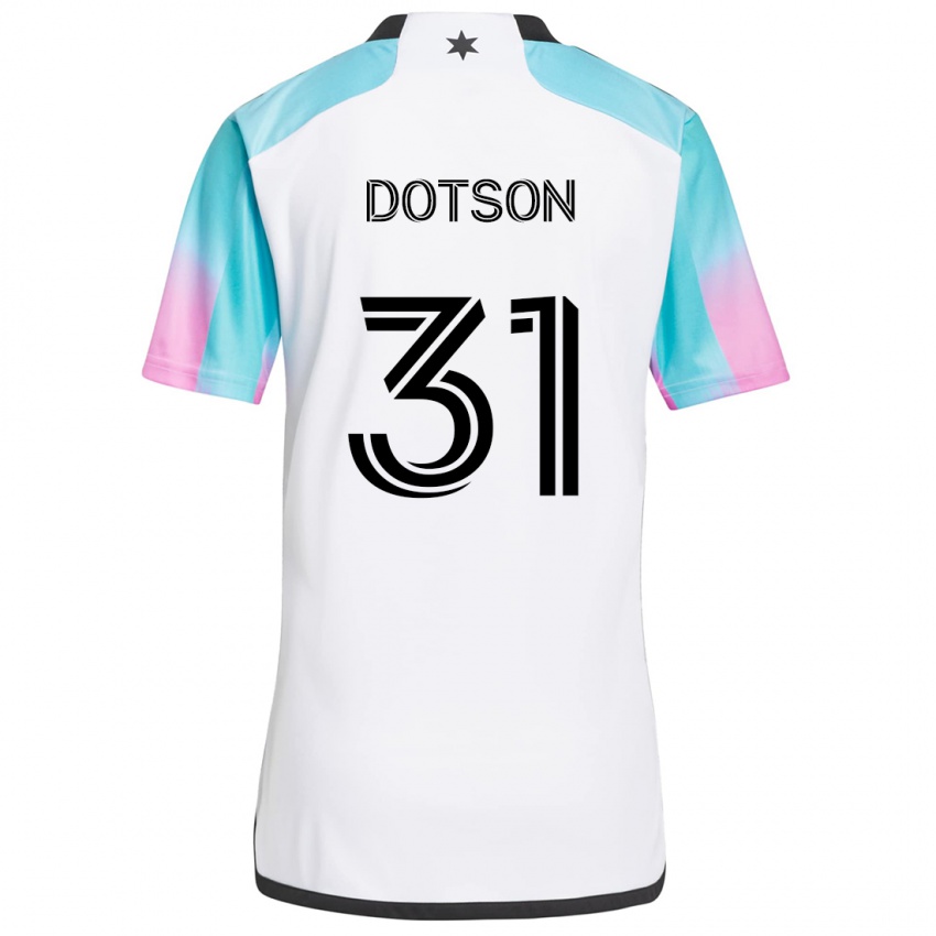 Niño Camiseta Hassani Dotson #31 Blanco Azul Negro 2ª Equipación 2024/25 La Camisa Chile