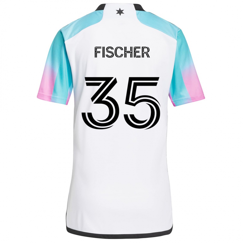 Niño Camiseta Britton Fischer #35 Blanco Azul Negro 2ª Equipación 2024/25 La Camisa Chile