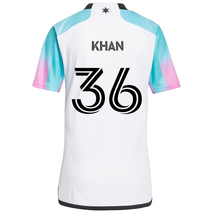 Niño Camiseta Molik Khan #36 Blanco Azul Negro 2ª Equipación 2024/25 La Camisa Chile