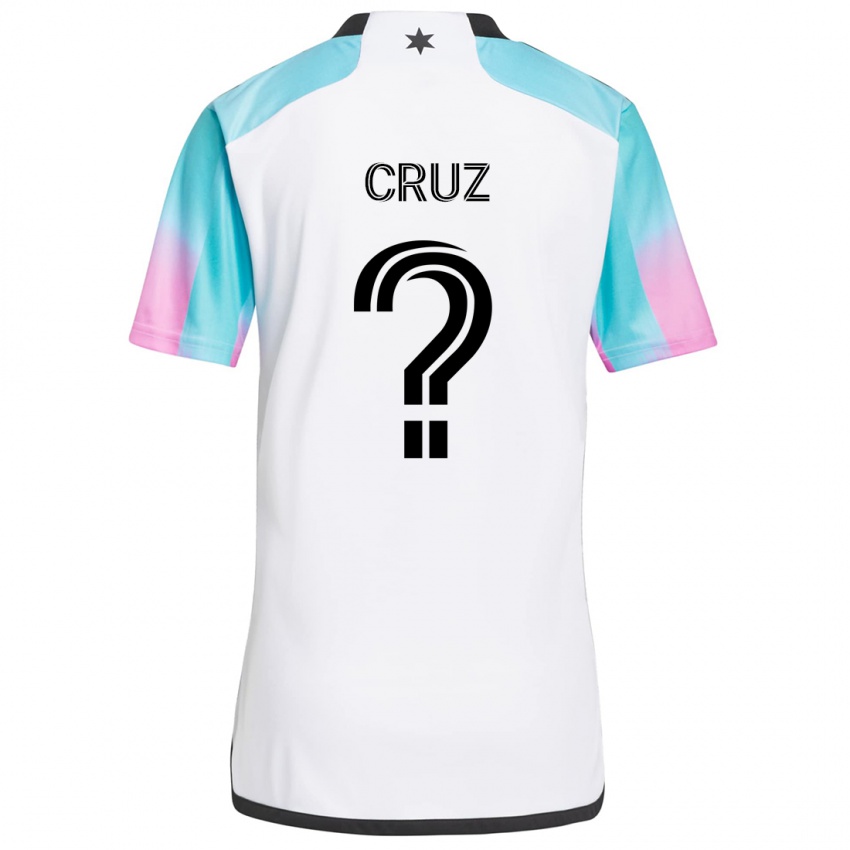 Niño Camiseta Giovanny Cruz #0 Blanco Azul Negro 2ª Equipación 2024/25 La Camisa Chile