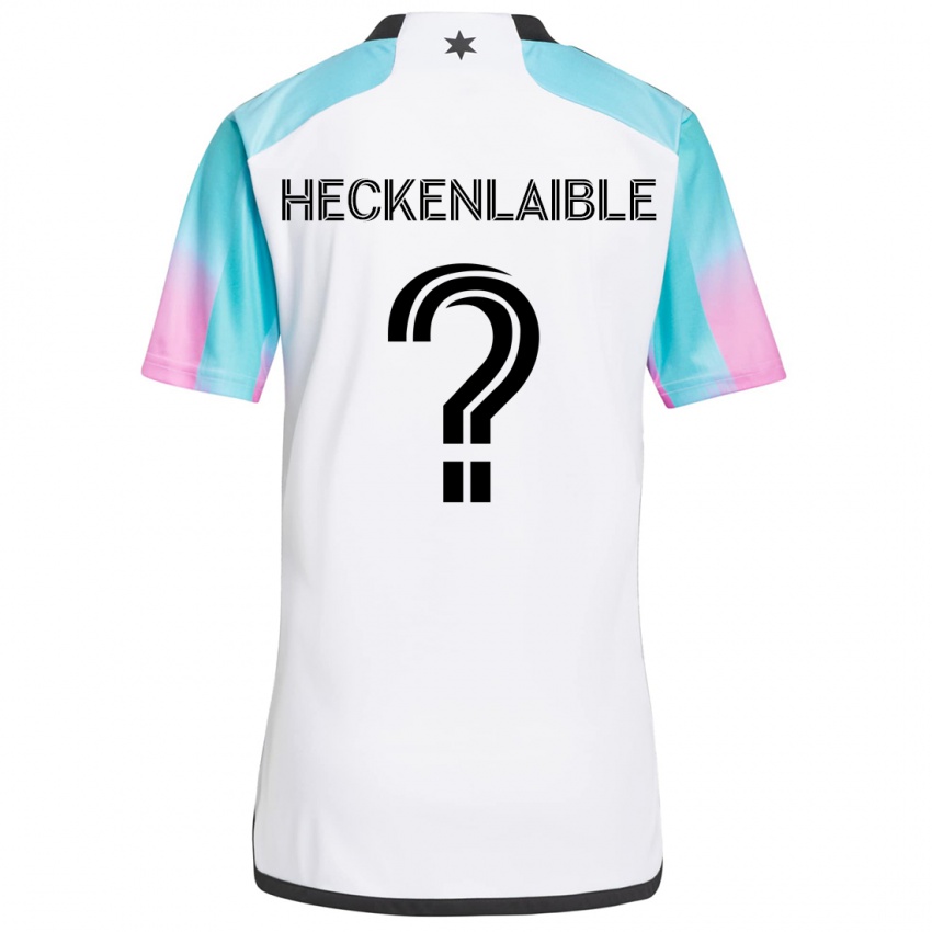 Niño Camiseta Andrew Heckenlaible #0 Blanco Azul Negro 2ª Equipación 2024/25 La Camisa Chile