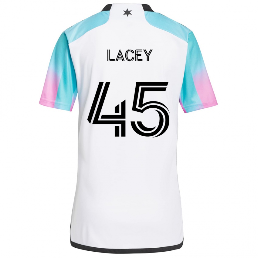 Niño Camiseta Kameron Lacey #45 Blanco Azul Negro 2ª Equipación 2024/25 La Camisa Chile